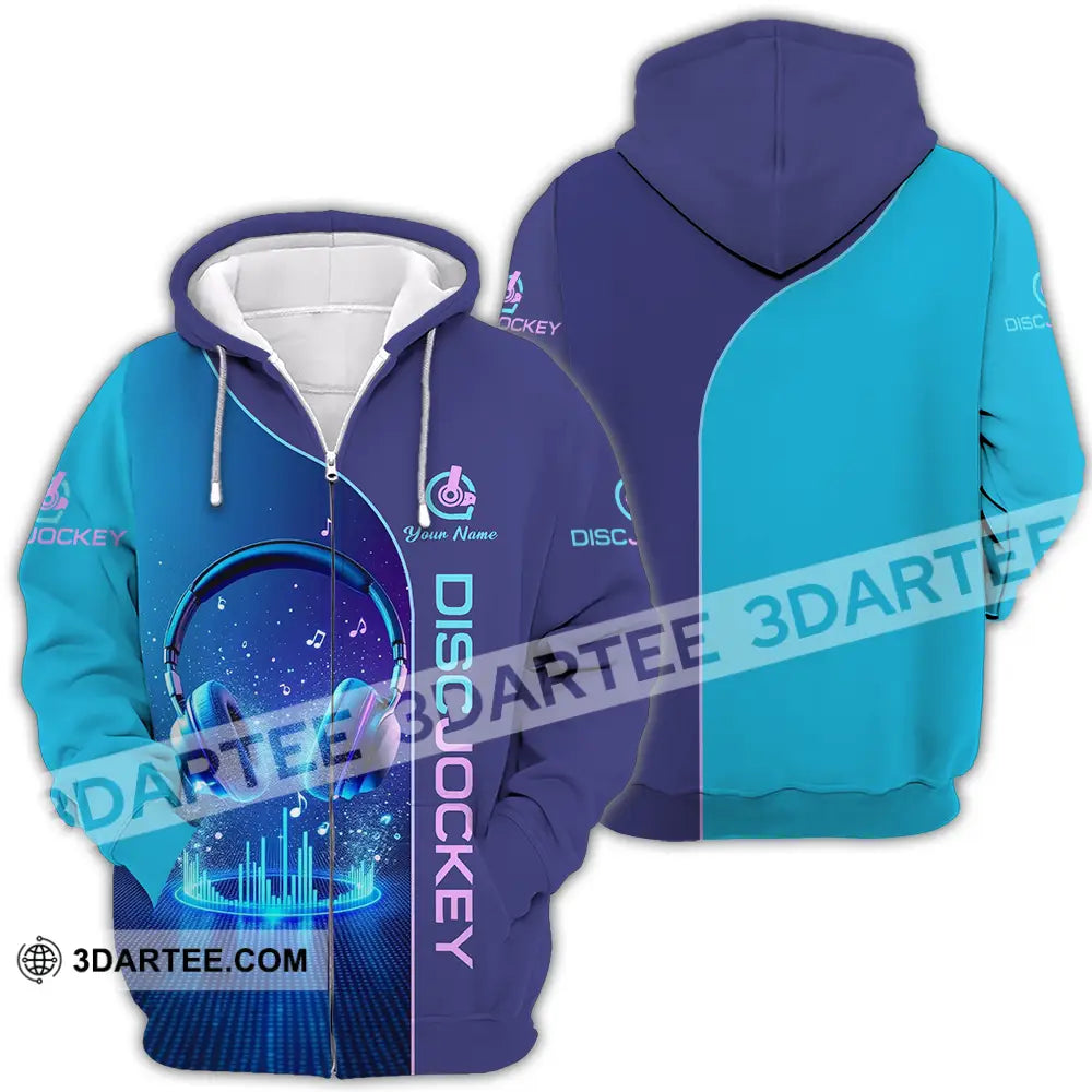 Unisex Shirt - Custom Disc Jockey 3D Shirt - Zipper Hoodie / S - T-shirt