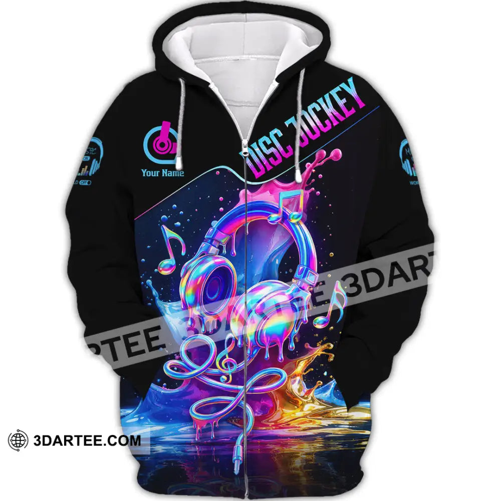 Unisex Shirt - Custom Disc Jockey 3D Shirt Zipper Hoodie / S T-shirt