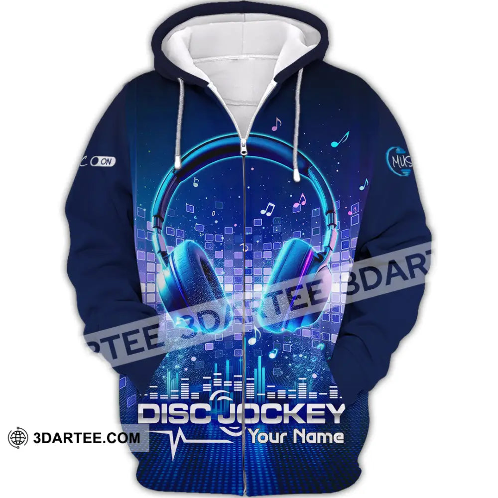 Unisex Shirt - Custom Disc Jockey 3D Shirt Zipper Hoodie / S T-shirt