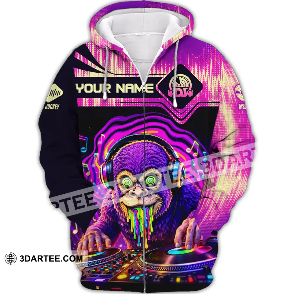 Unisex Shirt - Custom Disc Jockey 3D Shirt Zipper Hoodie / S T-shirt