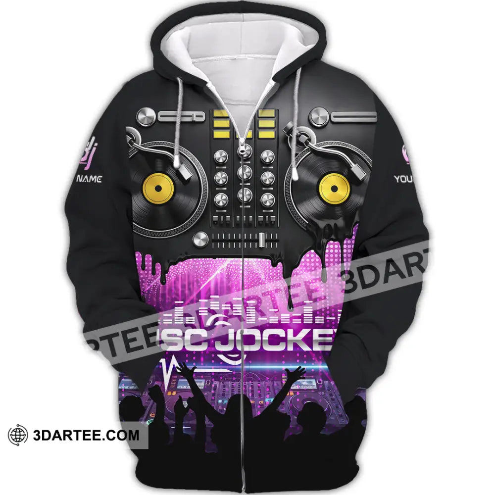 Unisex Shirt - Custom Disc Jockey 3D Shirt Zipper Hoodie / S T-shirt