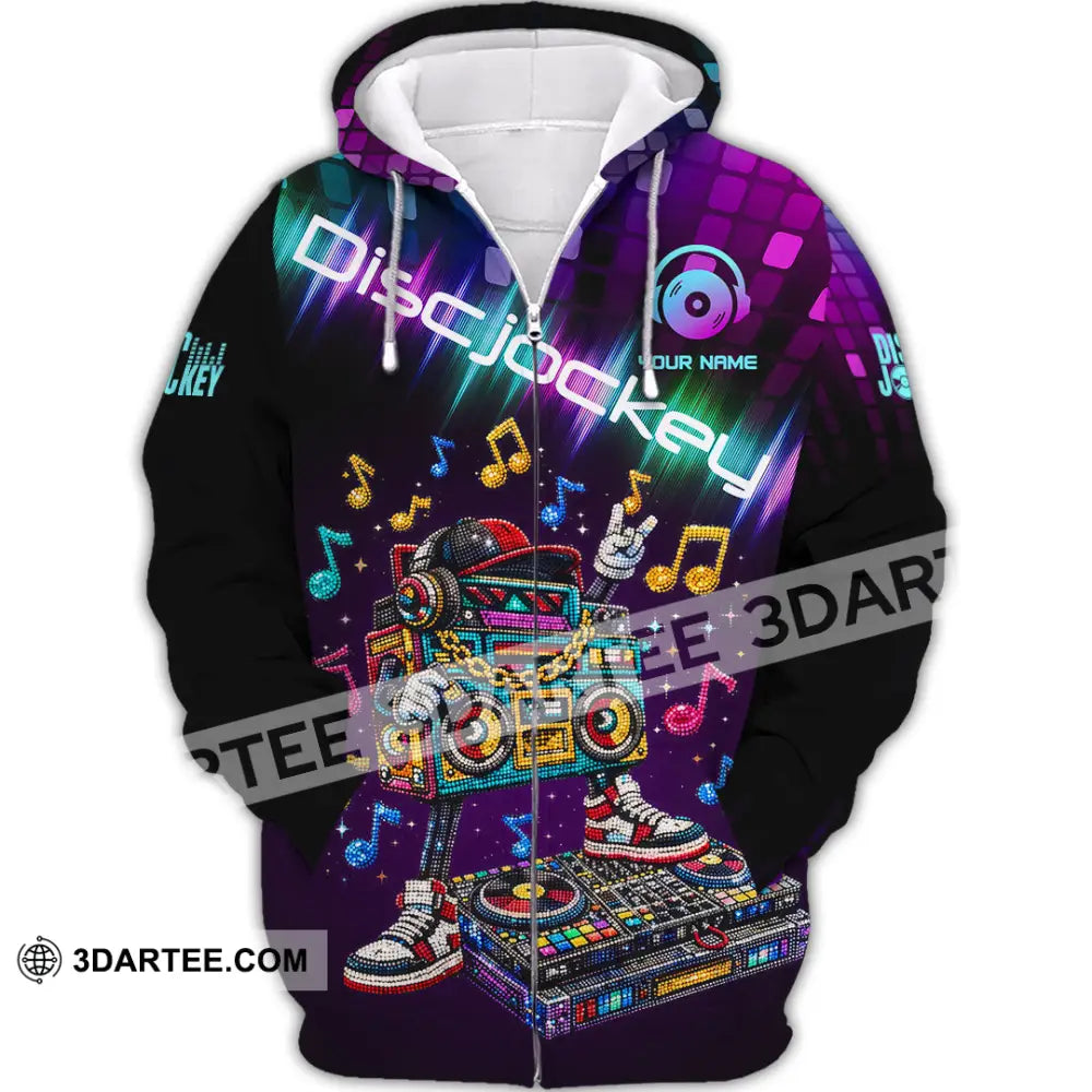 Unisex Shirt - Custom Disc Jockey 3D Shirt Zipper Hoodie / S T-shirt