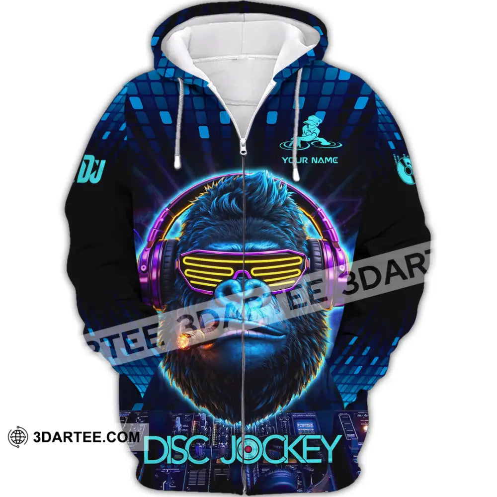 Unisex Shirt - Custom Disc Jockey 3D Shirt Zipper Hoodie / S T-shirt