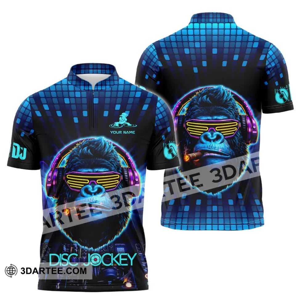 Unisex Shirt - Custom Disc Jockey 3D Shirt Zipper Polo Shirt / S T-shirt