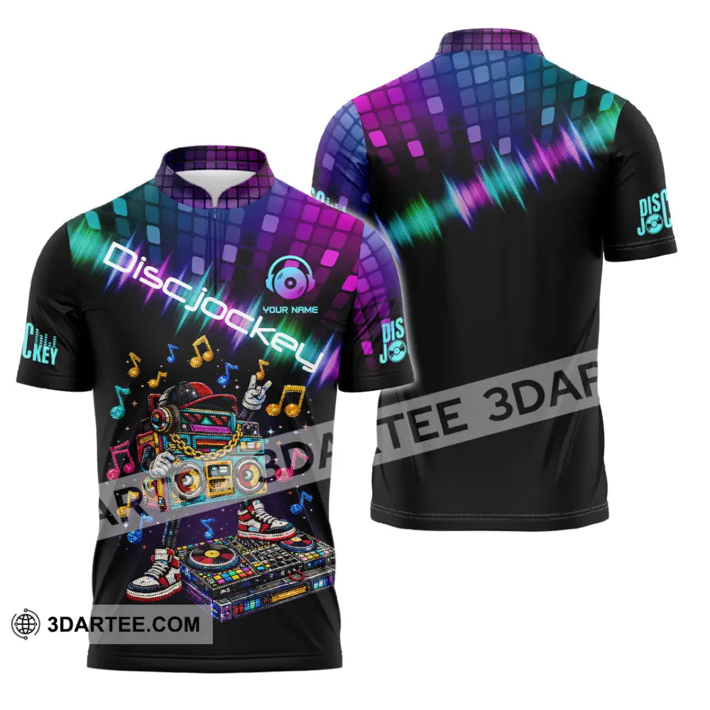 Unisex Shirt - Custom Disc Jockey 3D Shirt Zipper Polo Shirt / S T-shirt