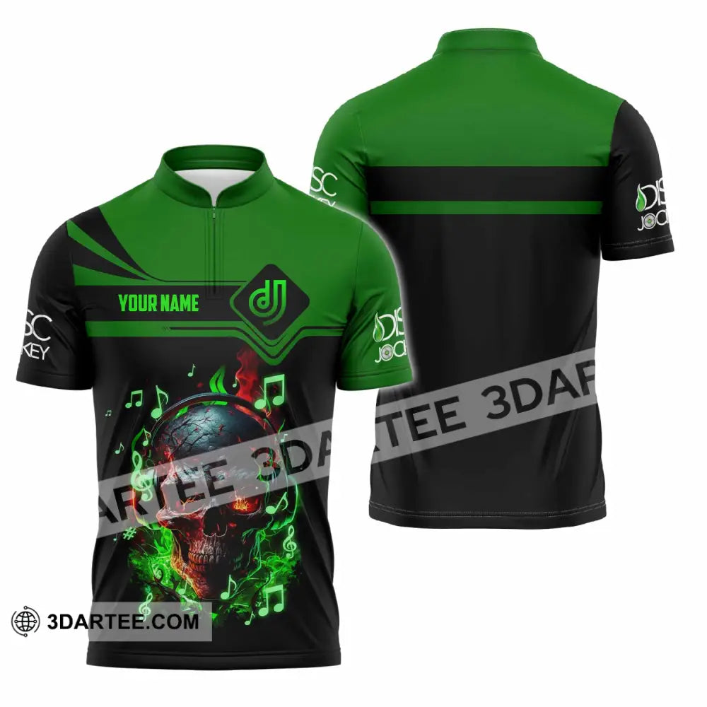 Unisex Shirt - Custom Disc Jockey 3D Shirt Zipper Polo Shirt / S T-shirt