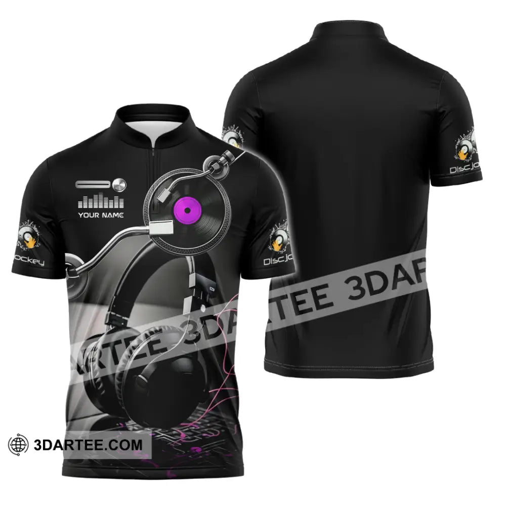 Unisex Shirt - Custom Disc Jockey 3D Shirt Zipper Polo Shirt / S T-shirt