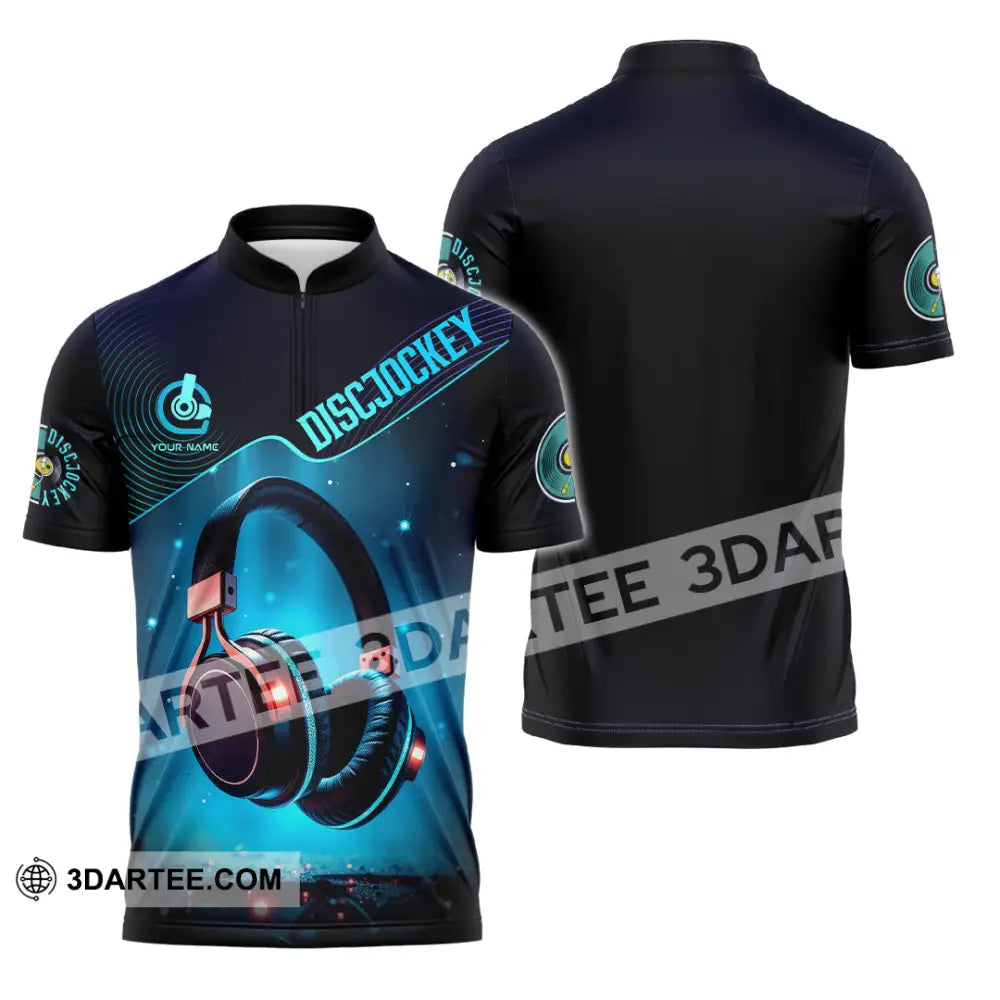 Unisex Shirt - Custom Disc Jockey 3D Shirt Zipper Polo Shirt / S T-shirt