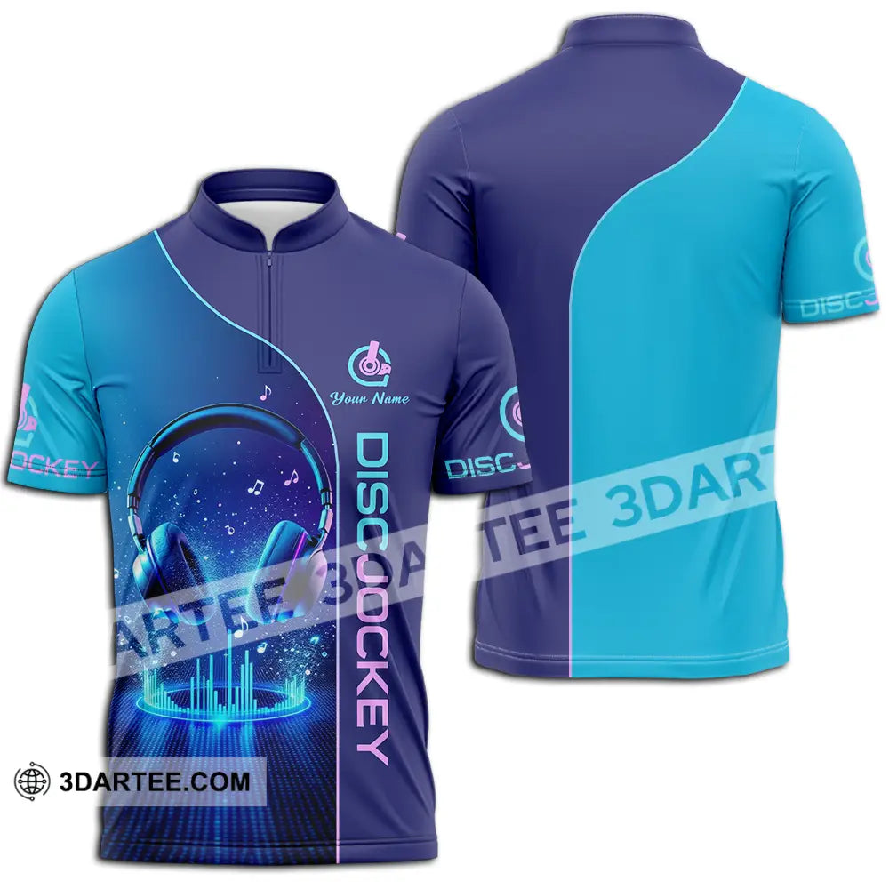 Unisex Shirt - Custom Disc Jockey 3D Shirt - Zipper Polo Shirt / S - T-shirt