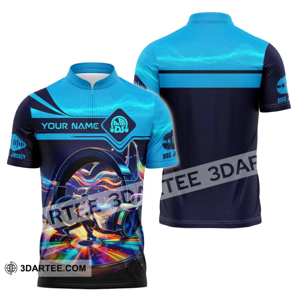 Unisex Shirt - Custom Disc Jockey 3D Shirt Zipper Polo Shirt / S T-shirt