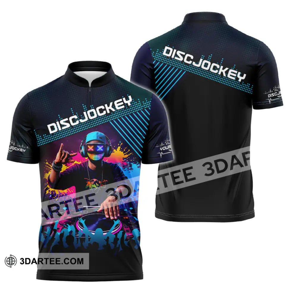 Unisex Shirt - Custom Disc Jockey 3D Shirt Zipper Polo Shirt / S T-shirt