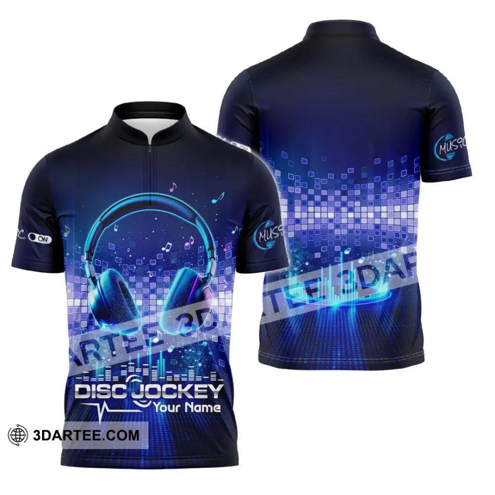 Unisex Shirt - Custom Disc Jockey 3D Shirt Zipper Polo Shirt / S T-shirt