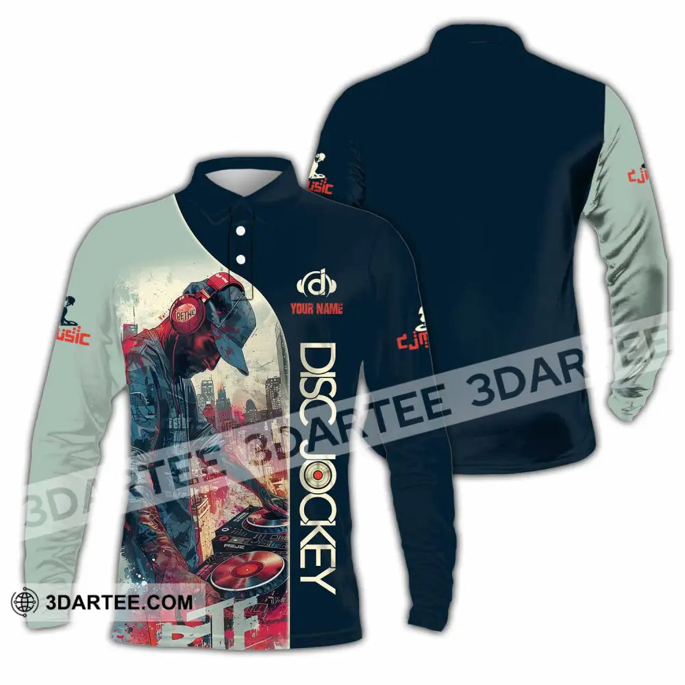 Unisex Shirt - Custom Disc Jockey Shirt Long Sleeve Polo / S T-shirt