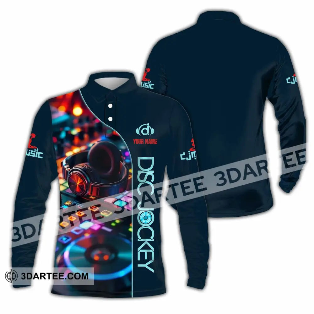 Unisex Shirt - Custom Dics Jockey Party Shirt Long Sleeve Polo / S T-shirt