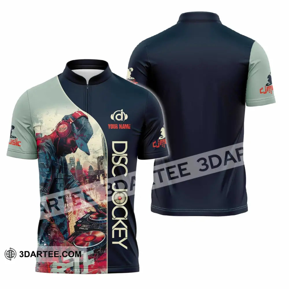 Unisex Shirt - Custom Disc Jockey Shirt Zipper Polo Shirt / S T-shirt