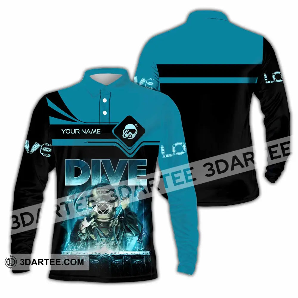 Unisex Shirt - Custom Dive Lover Sport Shirt Long Sleeve Polo / S T-shirt