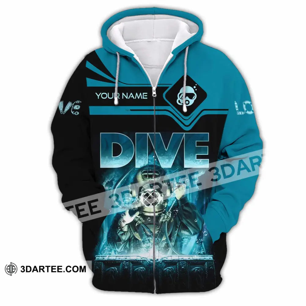 Unisex Shirt - Custom Dive Lover Sport Shirt Zipper Hoodie / S T-shirt