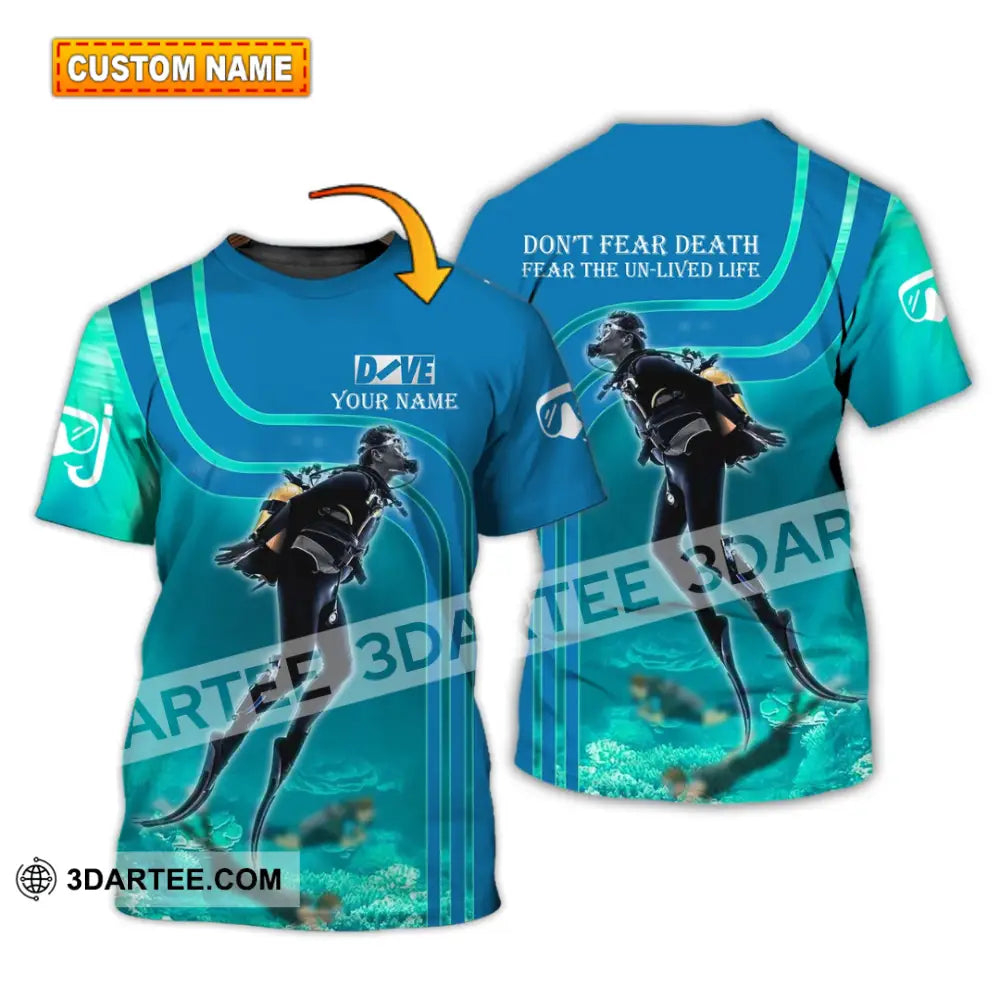 Unisex Shirt - Custom Dive Name T-Shirt Personalized Hoodie Scuba Diver T-Shirt