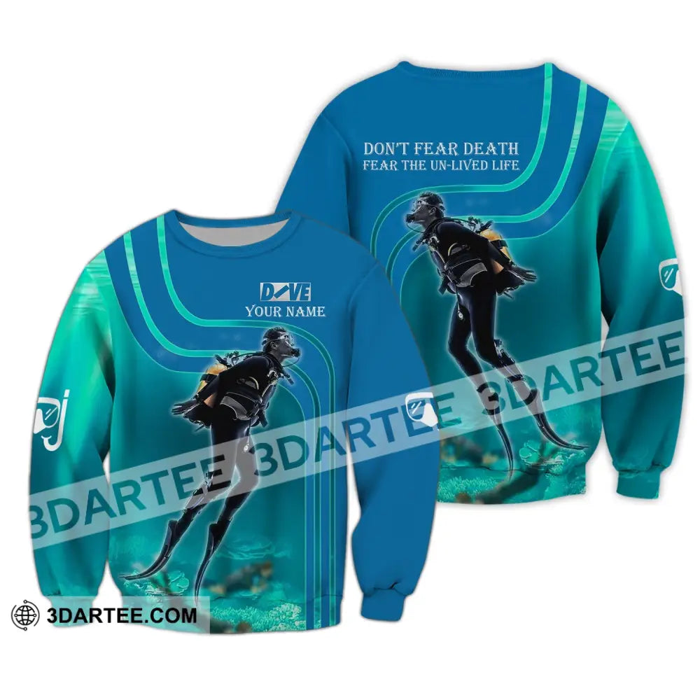 Unisex Shirt - Custom Dive Name T-Shirt Personalized Hoodie Scuba Diver Long Sleeve / S T-Shirt