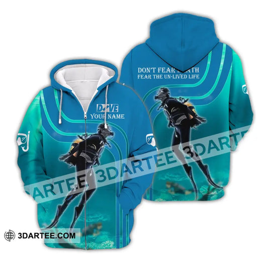 Unisex Shirt - Custom Dive Name T-Shirt Personalized Hoodie Scuba Diver Zipper / S T-Shirt