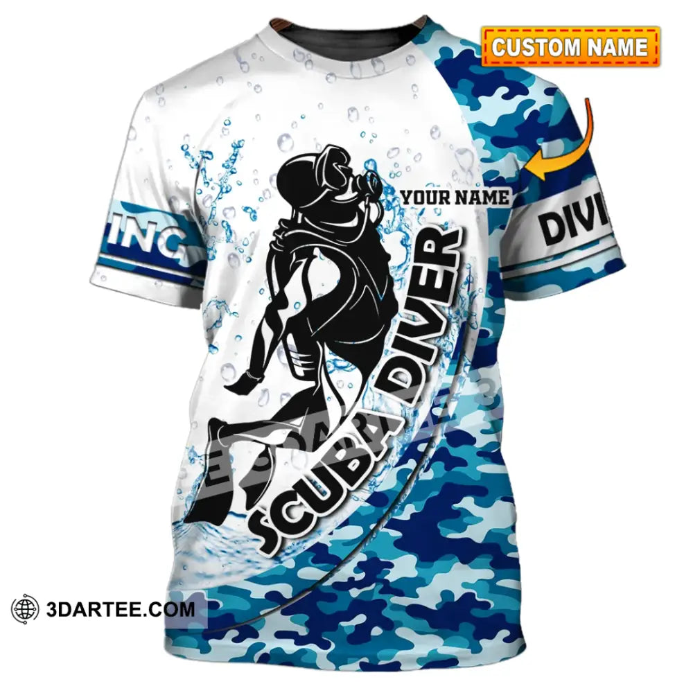 Unisex Shirt - Custom Dive Name T-Shirt Scuba Diver Personalized T-Shirt