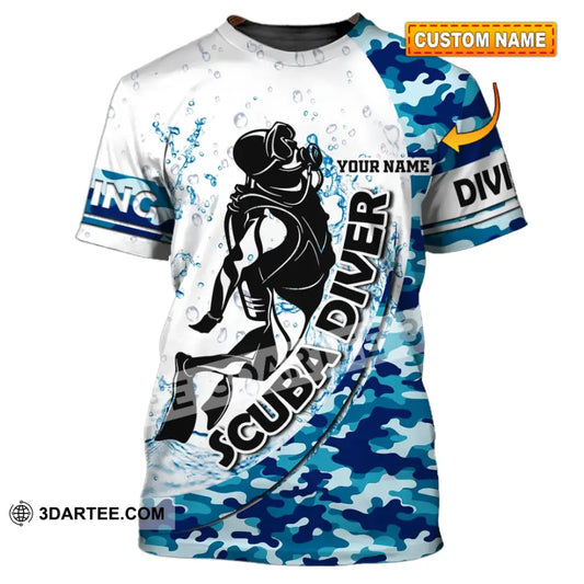 Unisex Shirt - Custom Dive Name T-Shirt Scuba Diver Personalized T-Shirt