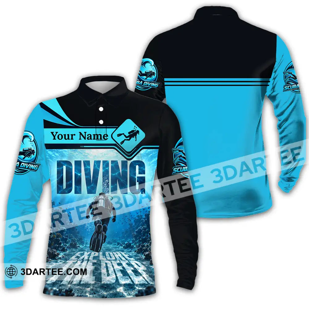 Unisex Shirt - Custom Diving Shirt - Long Sleeve Polo / S - T-shirt