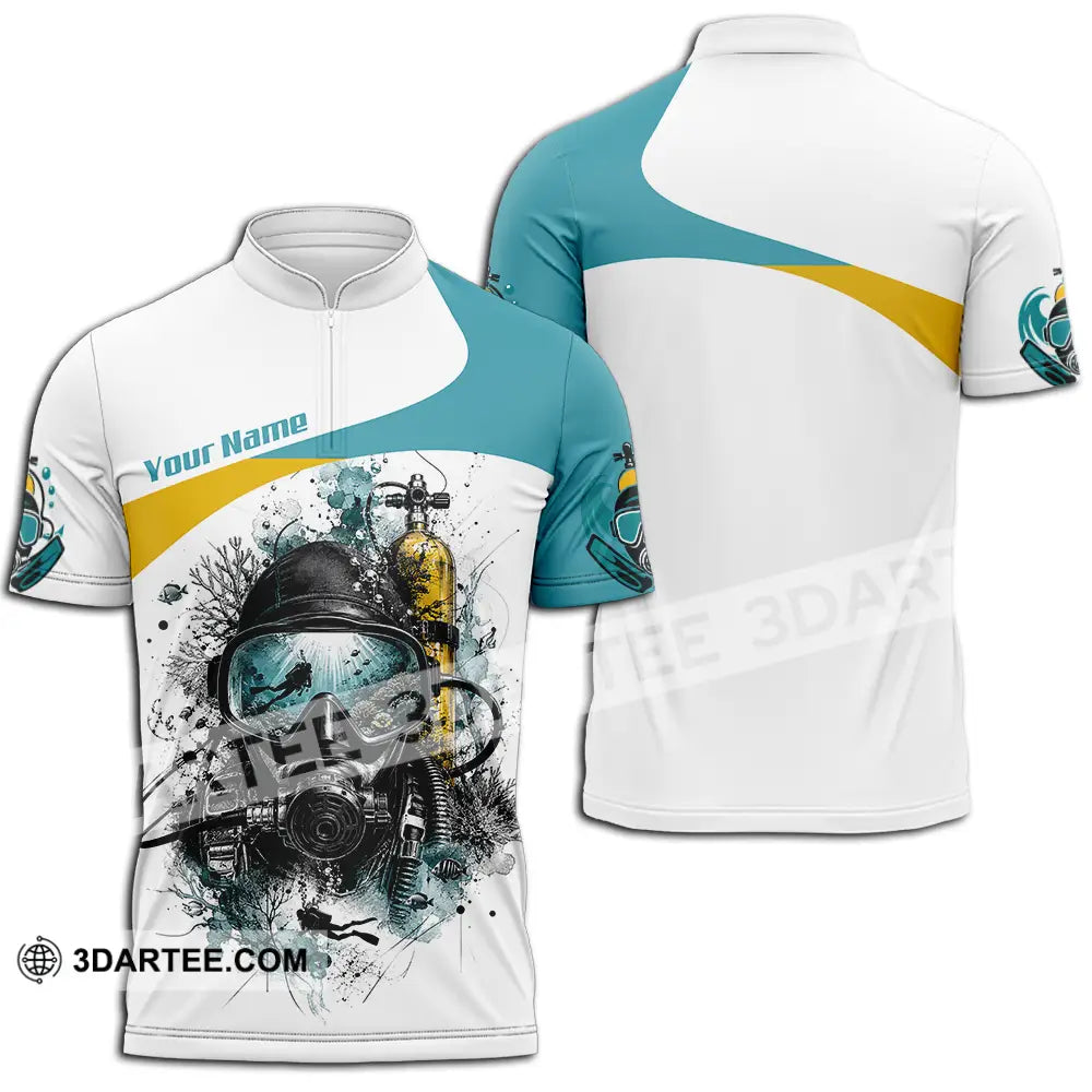 Unisex Shirt - Custom Diving Shirt - Zipper Polo Shirt / S - T-shirt