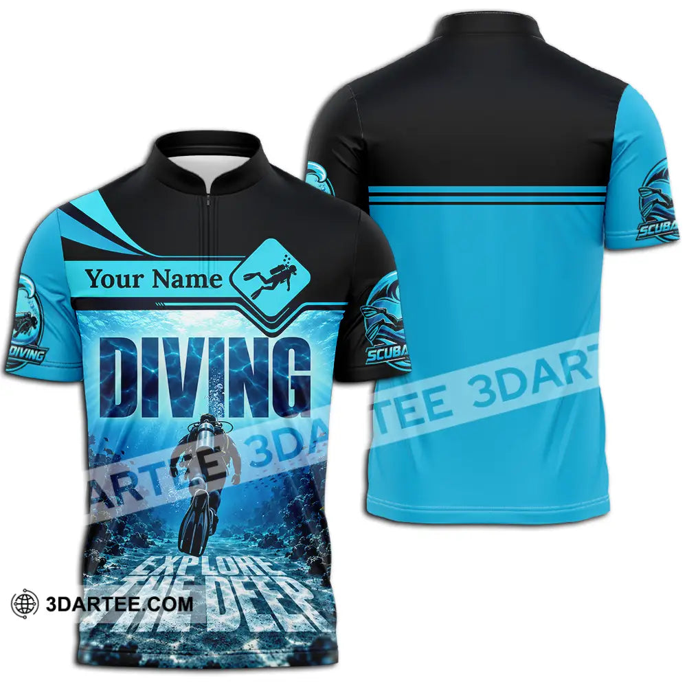 Unisex Shirt - Custom Diving Shirt - Zipper Polo Shirt / S - T-shirt