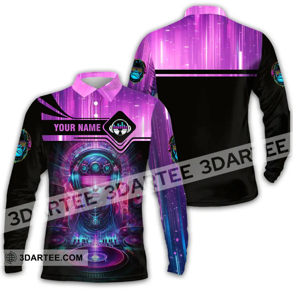 Unisex Shirt - Custom DJ 3D Shirt Long Sleeve Polo / S T-shirt