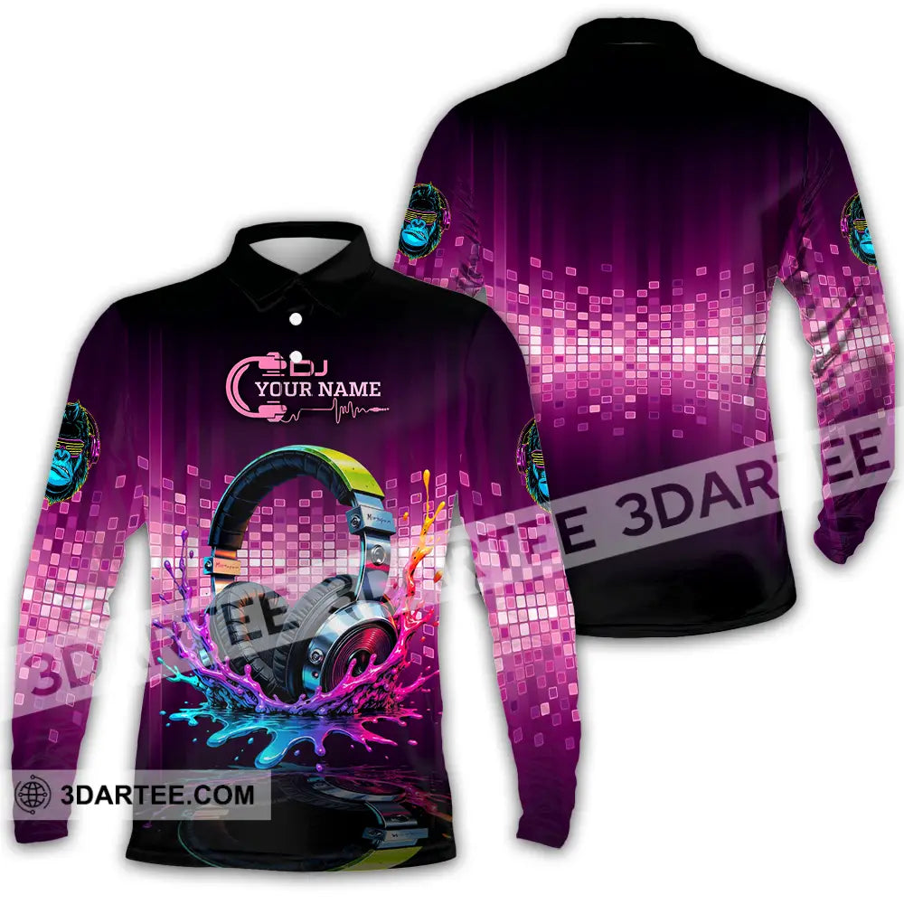 Unisex Shirt - Custom DJ 3D Shirt Long Sleeve Polo / S T-shirt