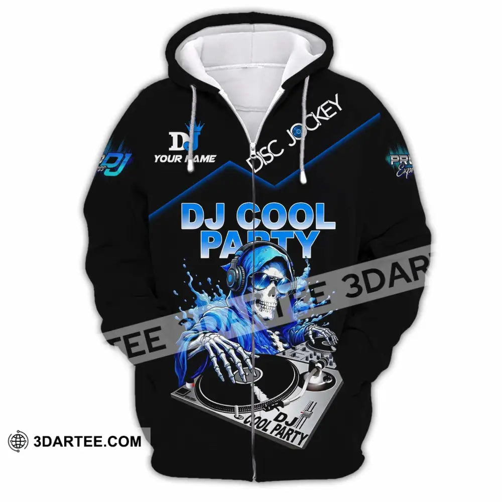 Unisex Shirt - Custom DJ Cool Party 3D Shirt Zipper Hoodie / S T-shirt