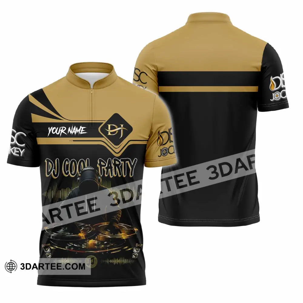 Unisex Shirt - Custom DJ Cool Party 3D Shirt Zipper Polo Shirt / S T-shirt