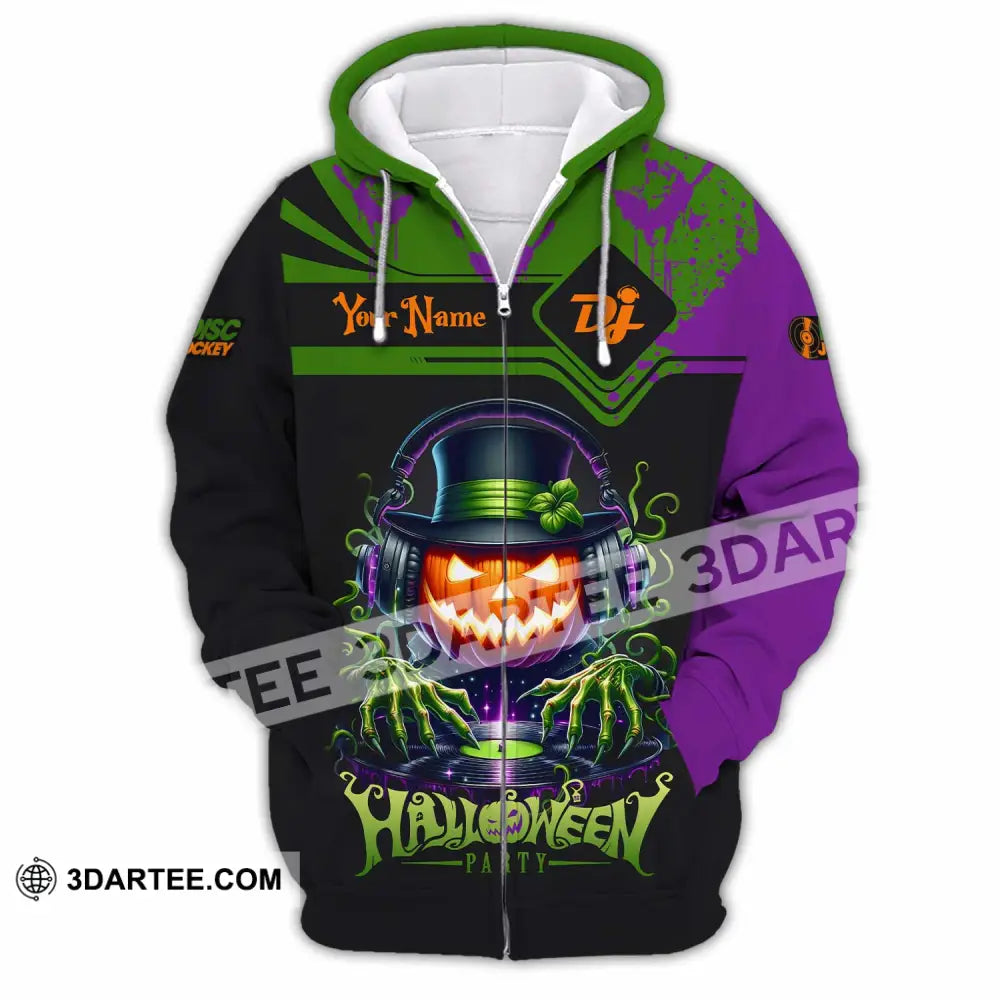 Unisex Shirt Custom DJ Halloween Party Shirt Zipper Hoodie / S T shirt