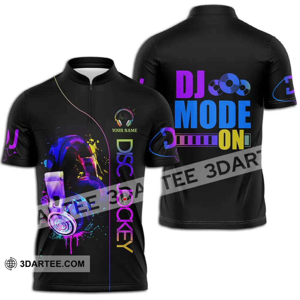 Unisex Shirt - Custom DJ Mode On Shirt Zipper Polo Shirt / S T-shirt