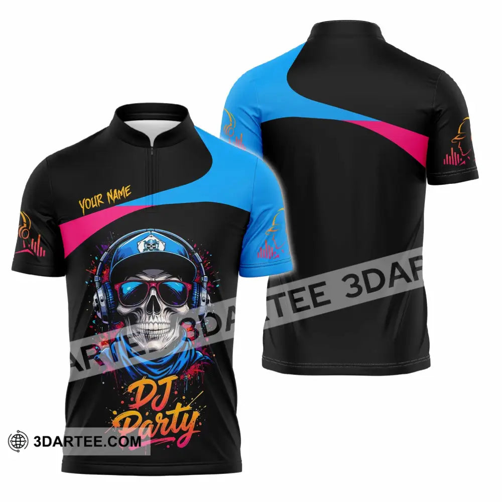 Unisex Shirt - Custom DJ Party 3D Shirt Zipper Polo Shirt / S T-shirt