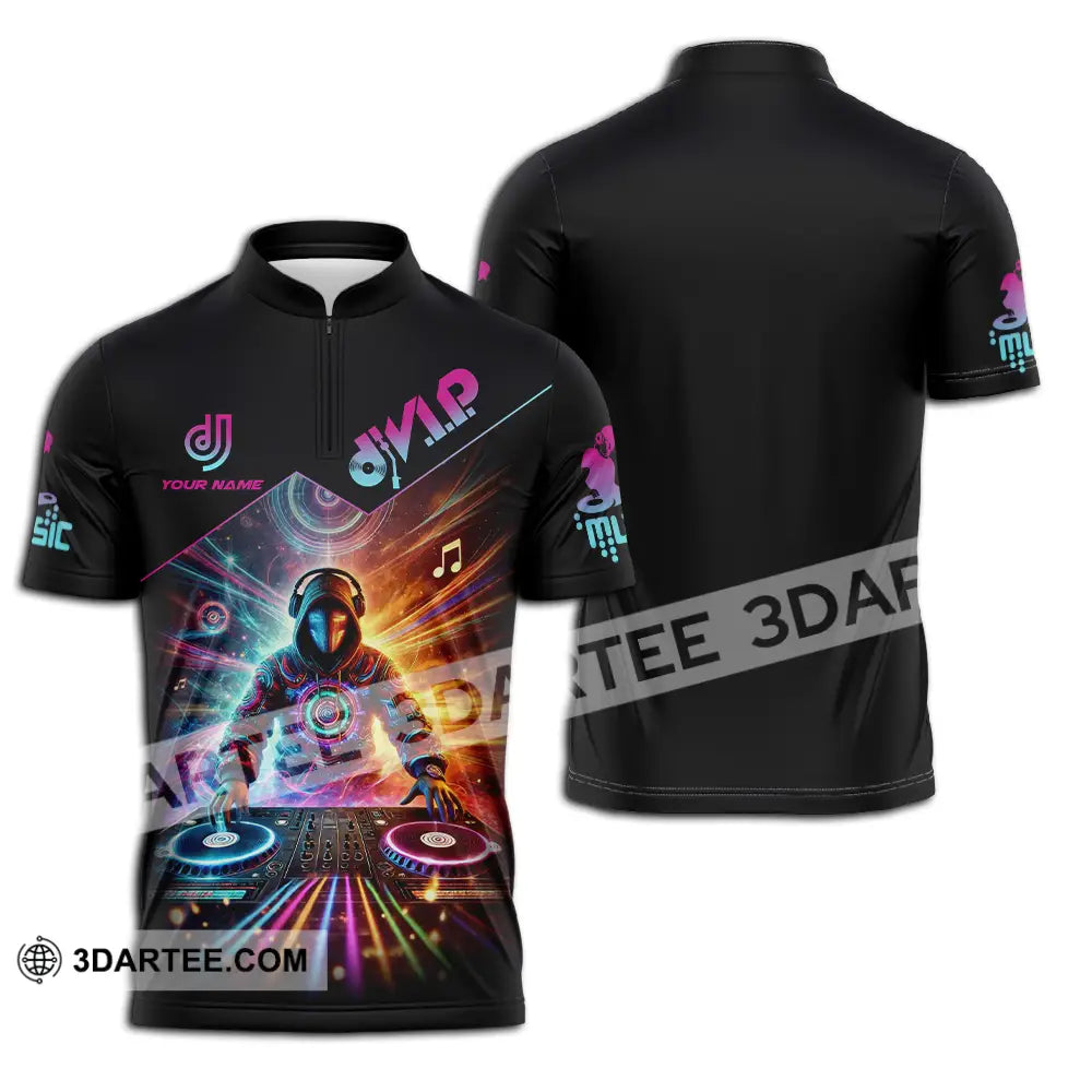 Unisex Shirt - Custom DJ VIP Music 3D Shirt Zipper Polo Shirt / S T-shirt