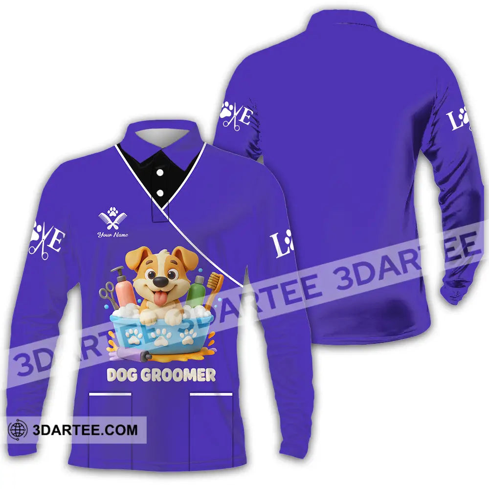 Unisex Shirt Custom Dog Groomers Shirt Long Sleeve Polo / S T shirt