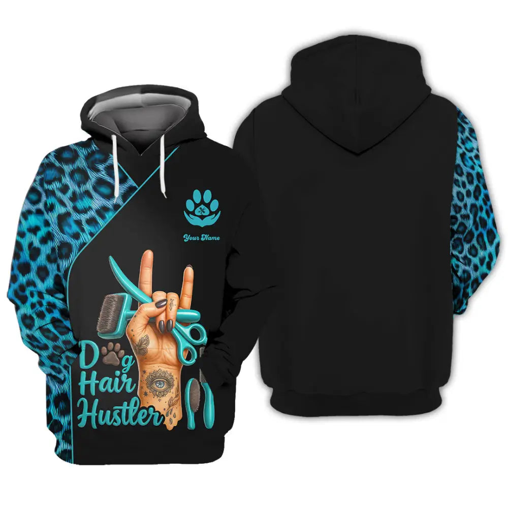 Unisex Shirt - Custom Dog Hair Hustler Groomer Shirt Hoodie / S T-shirt
