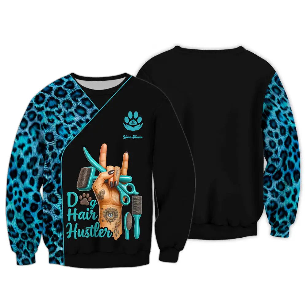 Unisex Shirt - Custom Dog Hair Hustler Groomer Shirt Long Sleeve / S T-shirt