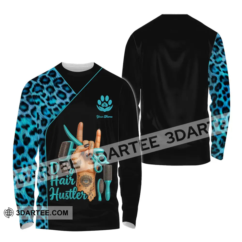 Unisex Shirt - Custom Dog Hair Hustler Groomer Shirt Long Sleeve Shirt / S T-shirt