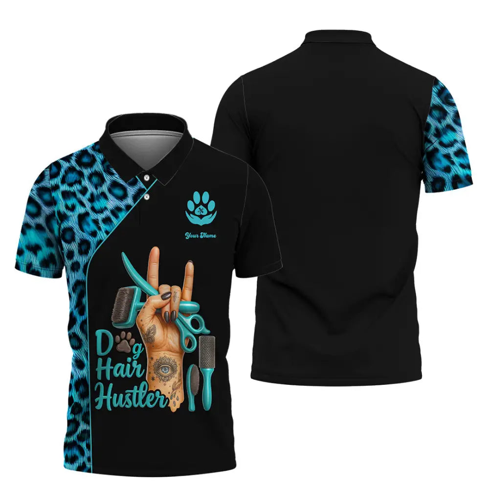 Unisex Shirt - Custom Dog Hair Hustler Groomer Shirt Polo Shirt / S T-shirt