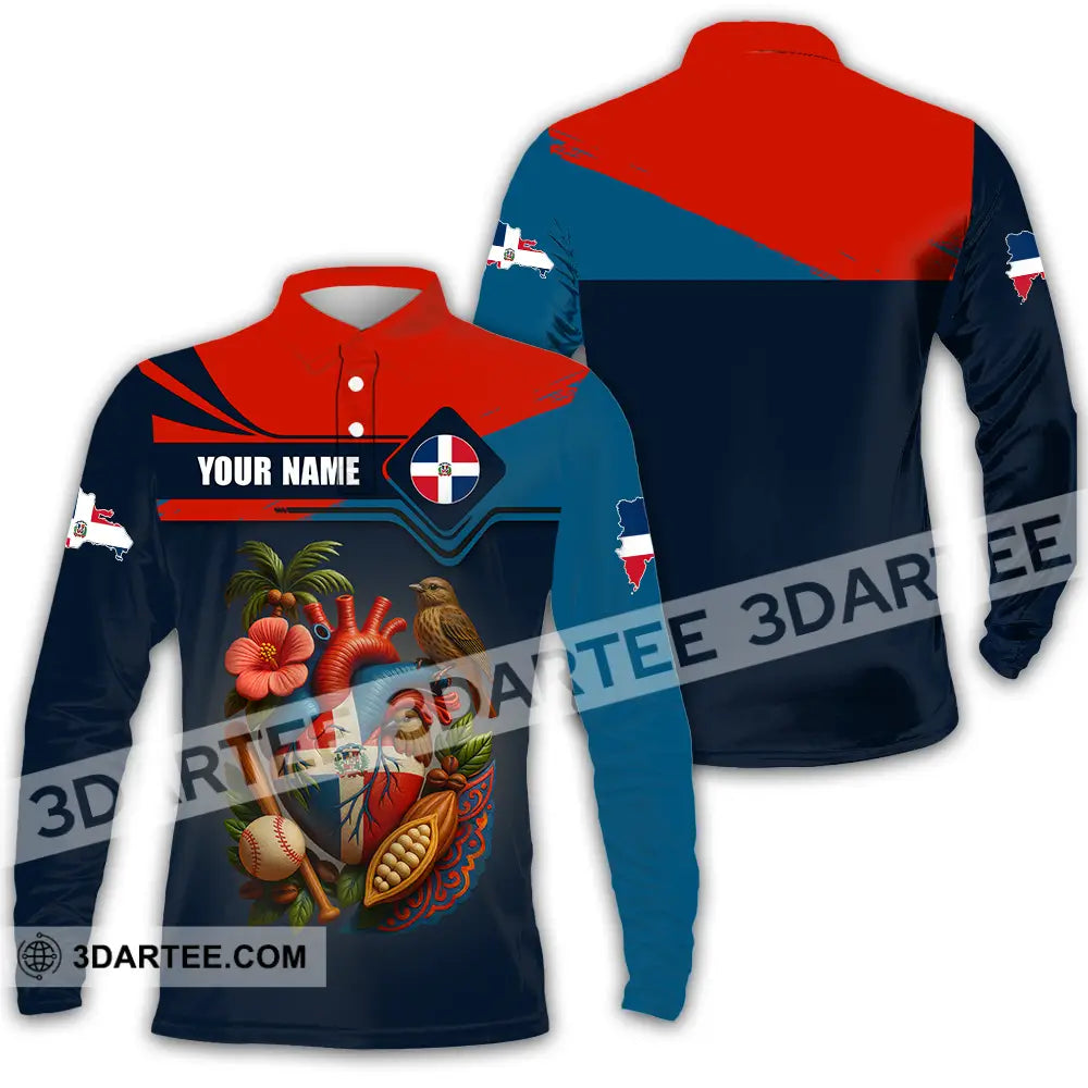 Unisex Shirt - Custom Dominican Republic Shirt Long Sleeve Polo / S T-shirt