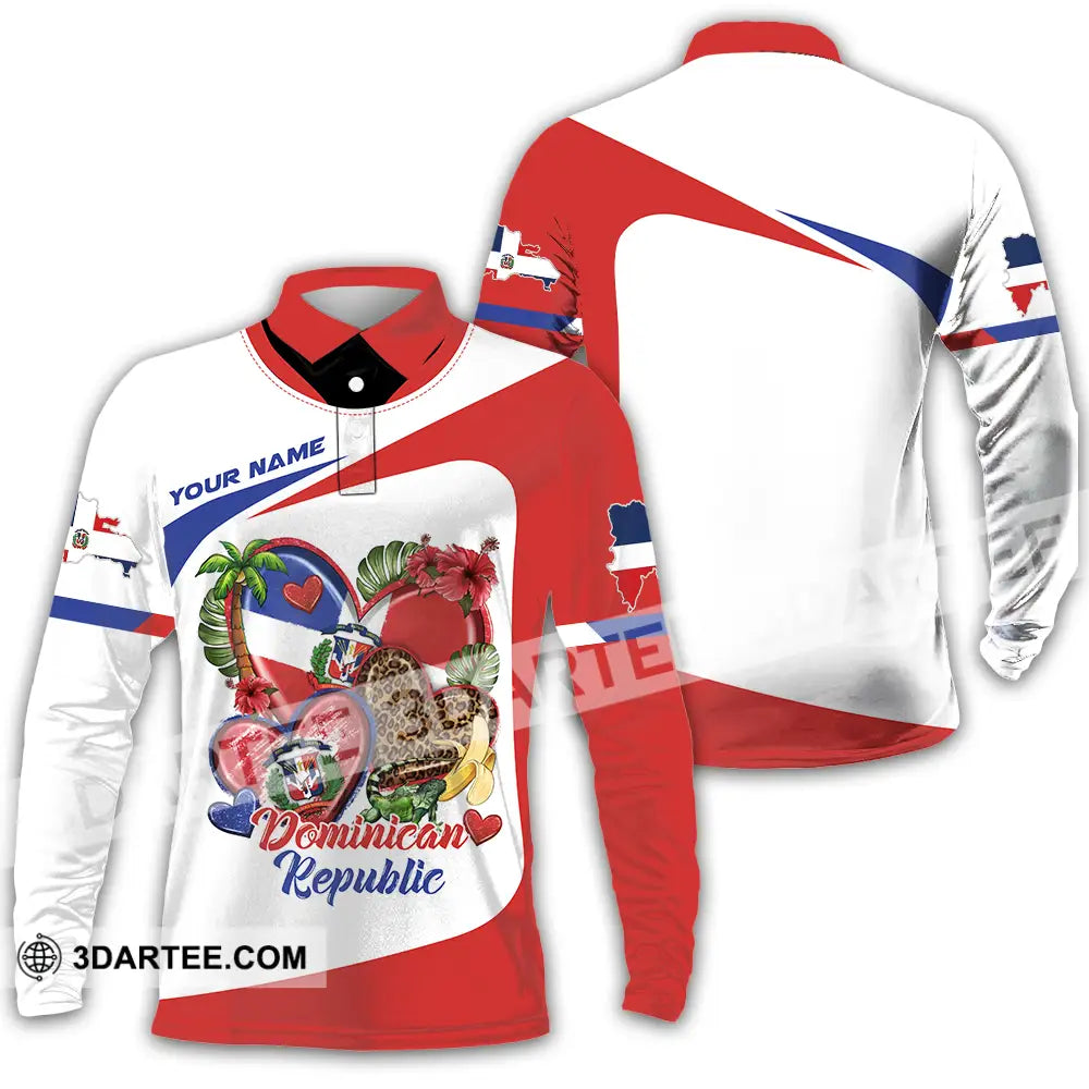Unisex Shirt - Custom Dominican Republic Shirt Long Sleeve Polo / S T-shirt