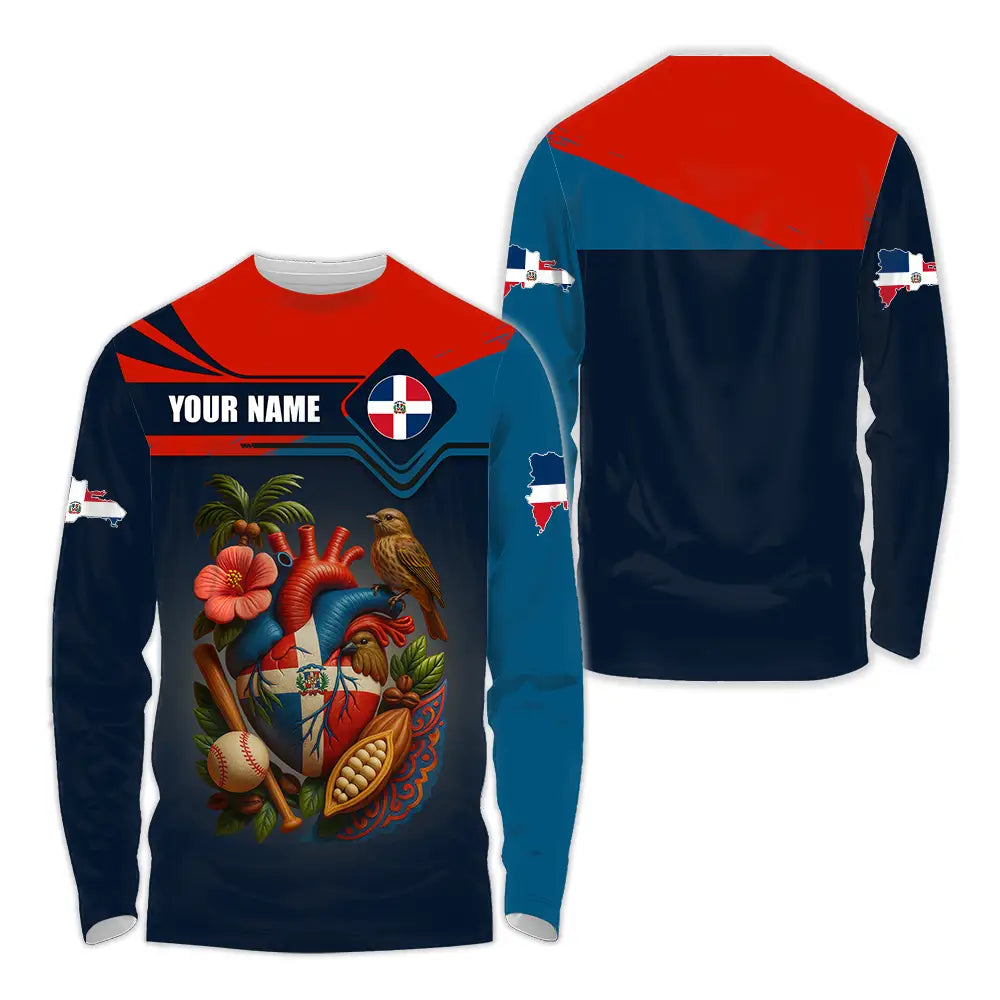 Unisex Shirt - Custom Dominican Republic Shirt Long Sleeve Shirt / S T-shirt