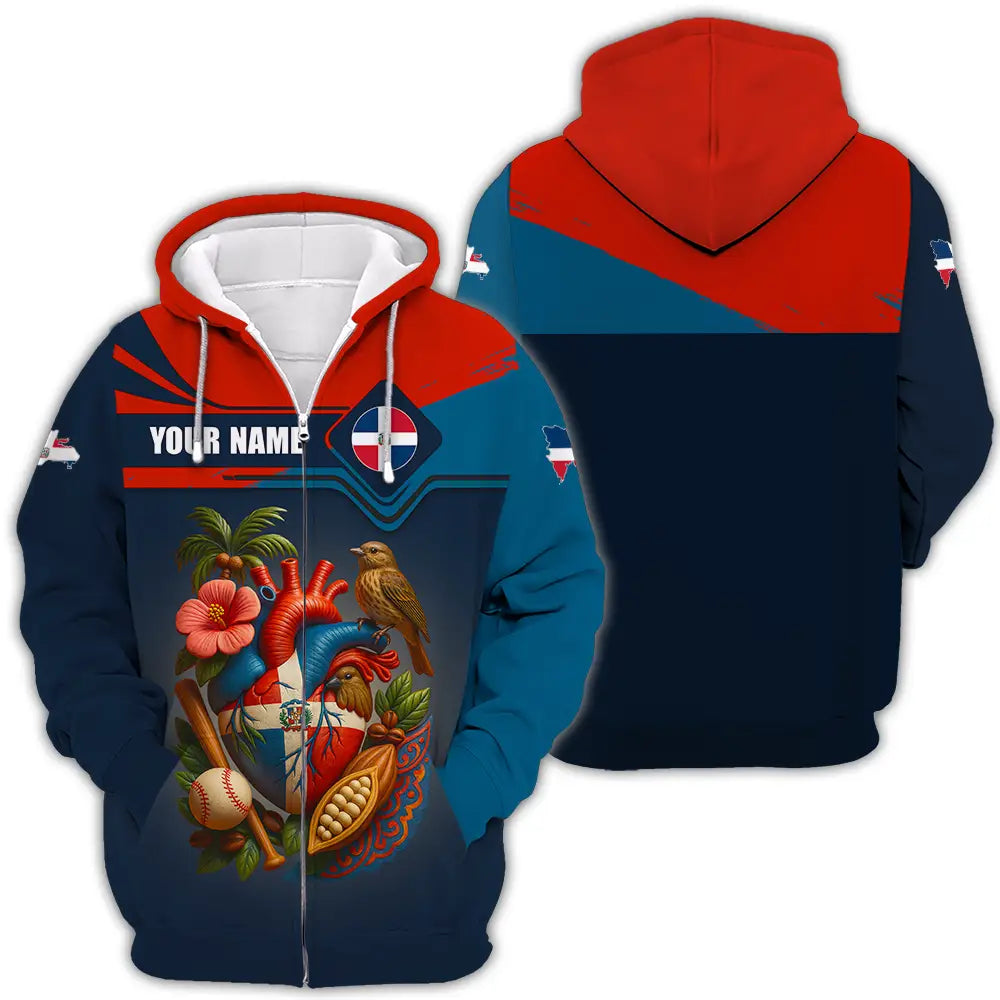 Unisex Shirt - Custom Dominican Republic Shirt Zipper Hoodie / S T-shirt