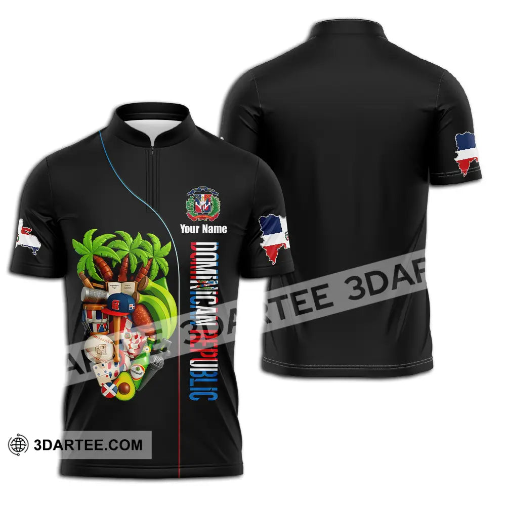 Unisex Shirt - Custom Dominican Republic Shirt Zipper Polo Shirt / S T-shirt