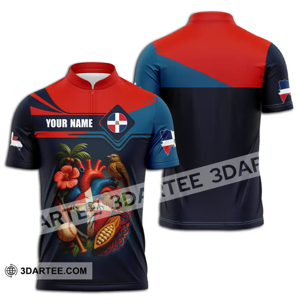 Unisex Shirt - Custom Dominican Republic Shirt Zipper Polo Shirt / S T-shirt