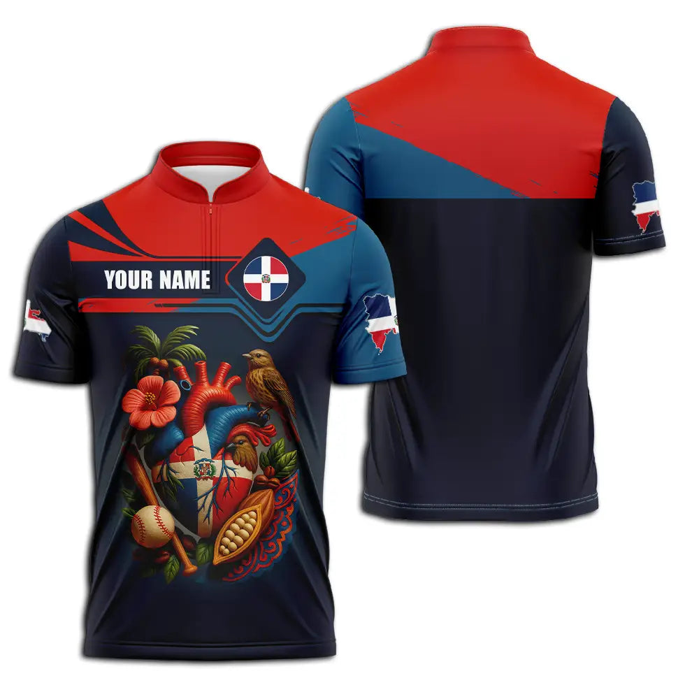 Unisex Shirt - Custom Dominican Republic Shirt Zipper Polo Shirt / S T-shirt