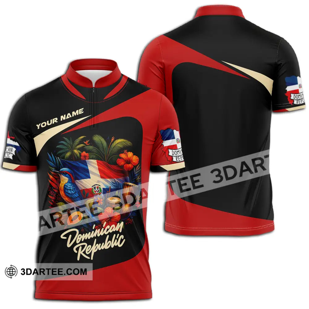 Unisex Shirt - Custom Dominican Republic Shirt Zipper Polo Shirt / S T-shirt